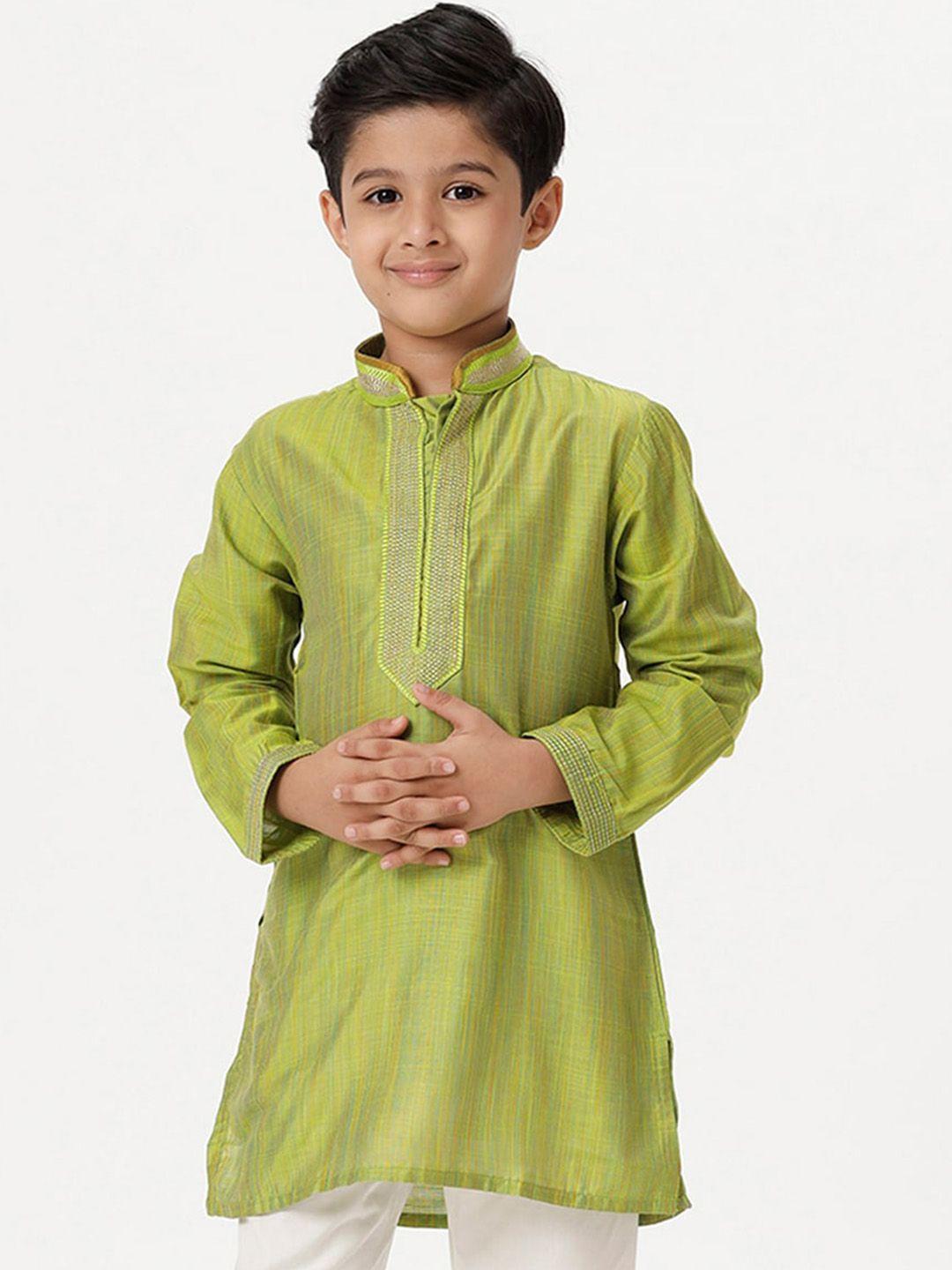 ramraj boys mandarin collar thread work straight kurta