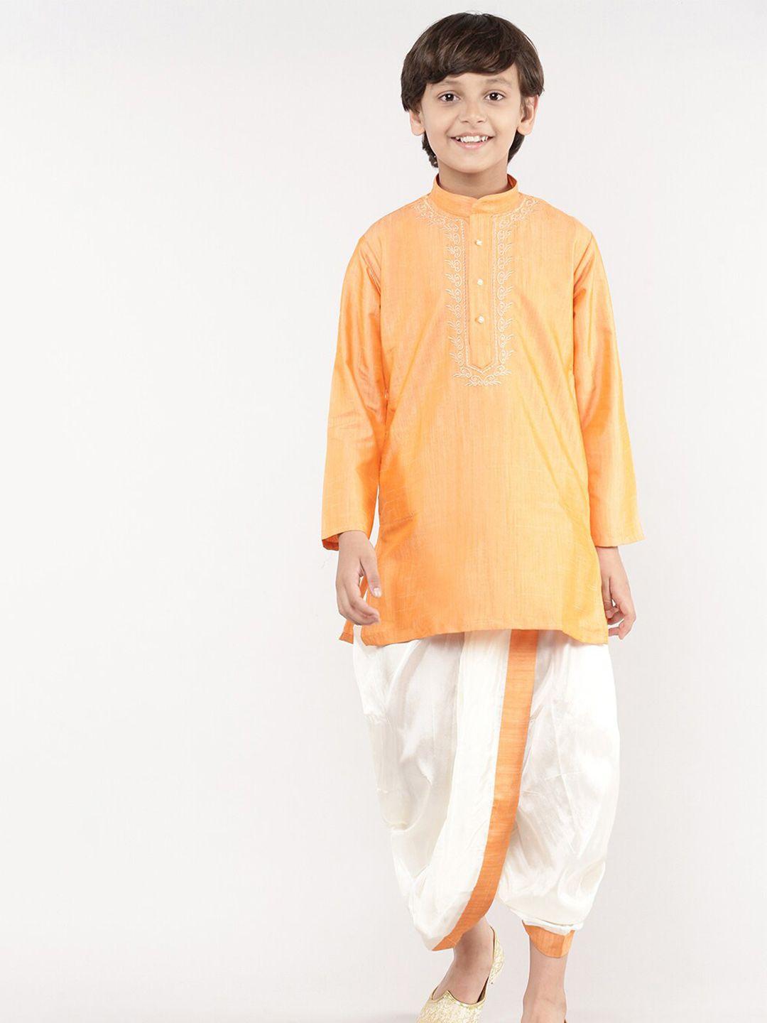 ramraj boys orange & white dhoti pants