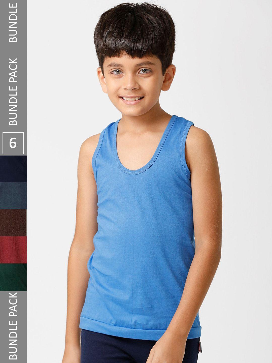 ramraj boys pack of 6 cotton innerwear vests