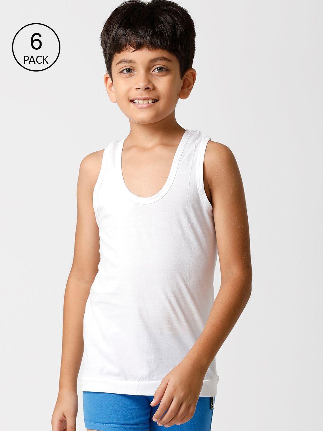 ramraj boys pack of 6 white innerwear vests