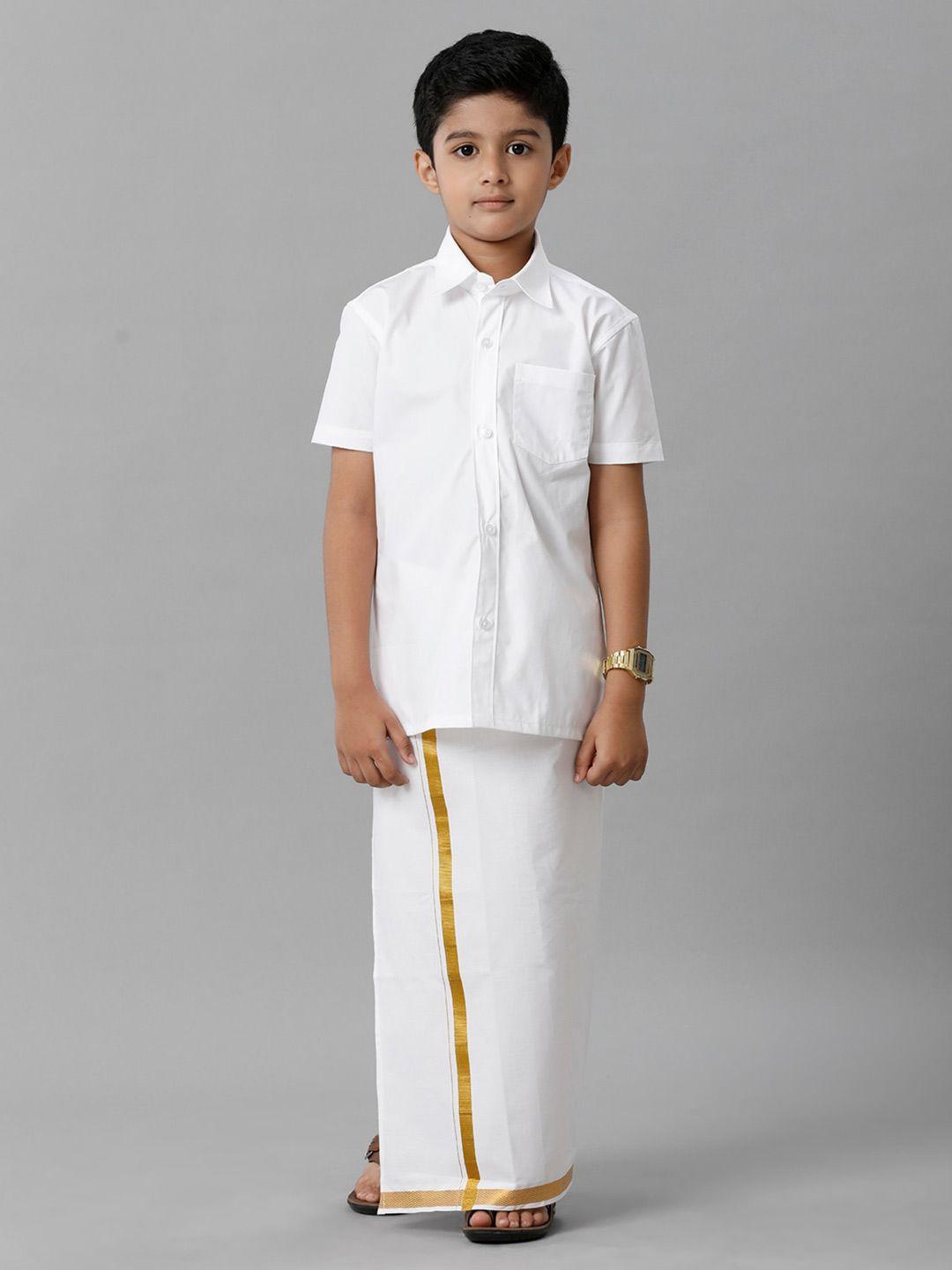 ramraj boys shirt collar shirt with veshti