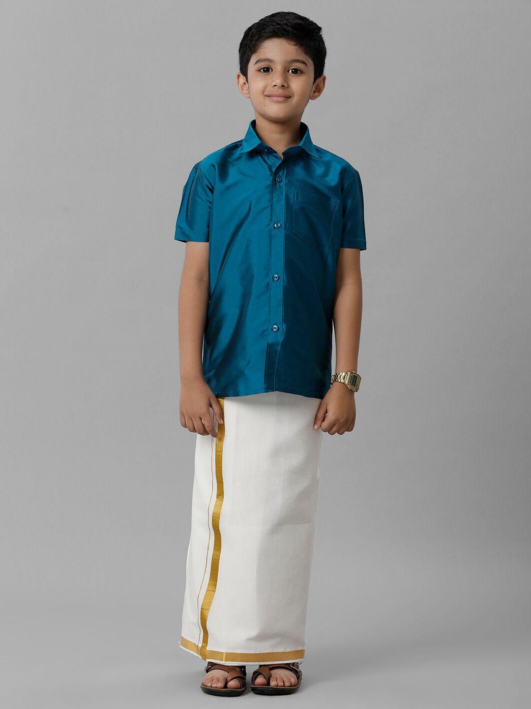 ramraj boys shirt with adjustable veshti