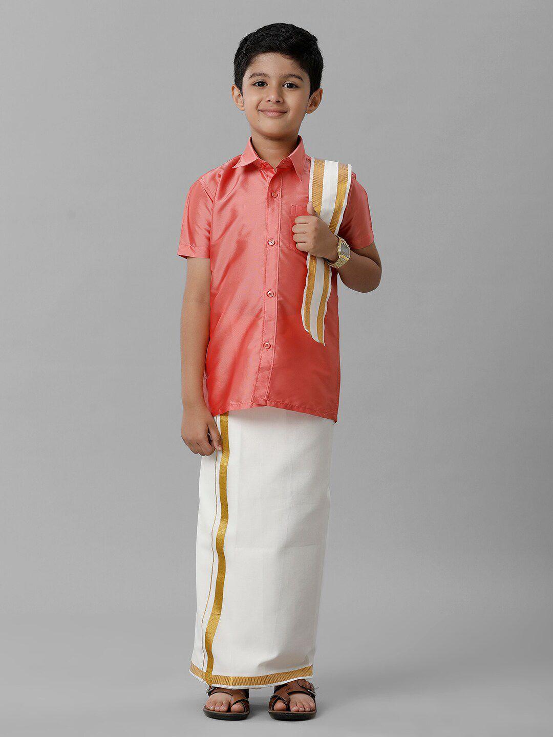 ramraj boys shirt with veshti and angavastram