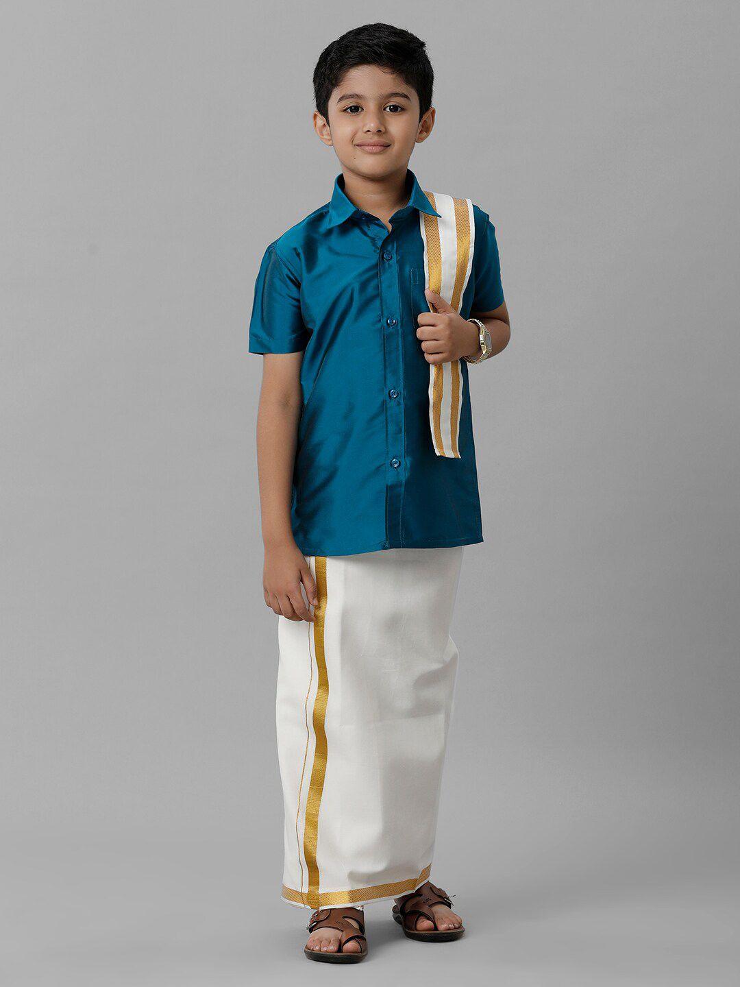ramraj boys shirt with veshti and angavastram
