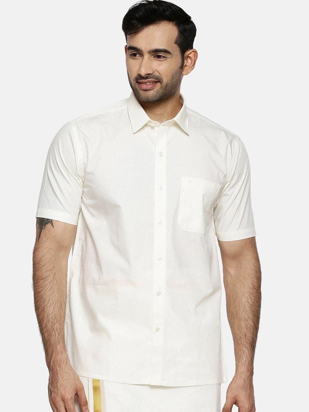 ramraj classic spread collar casual cotton shirt