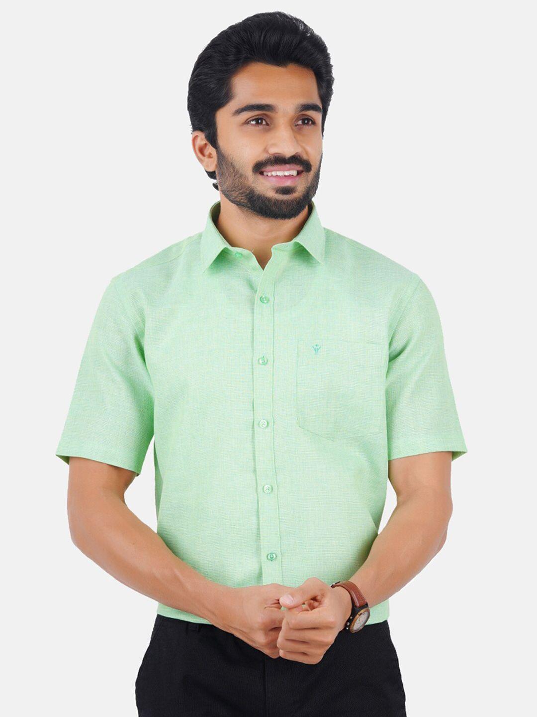 ramraj men green classic formal shirt