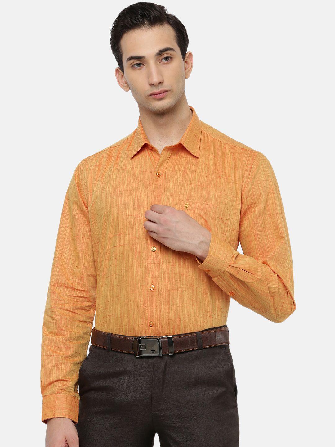ramraj men orange slim fit opaque formal shirt