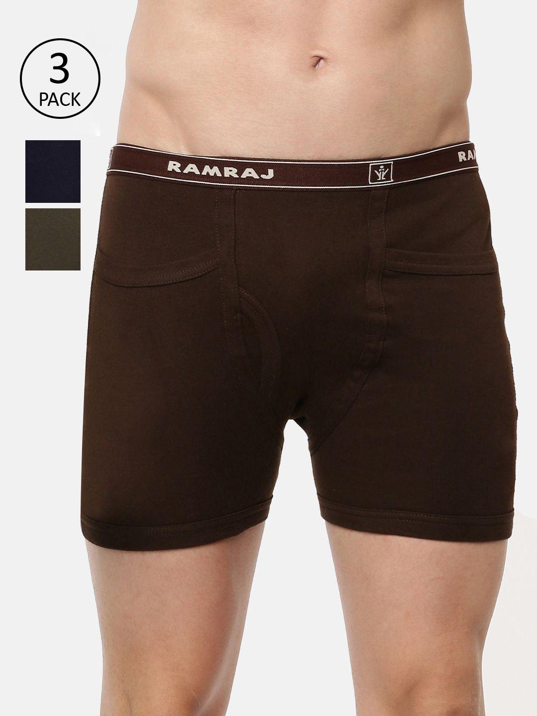 ramraj men pack of 3 assorted pure cotton arrow trunks