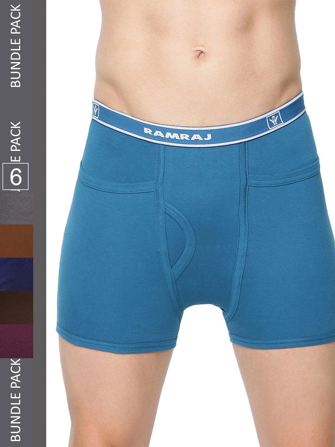 ramraj men pack of 4 assorted cotton trunk finesoftextrnk4p