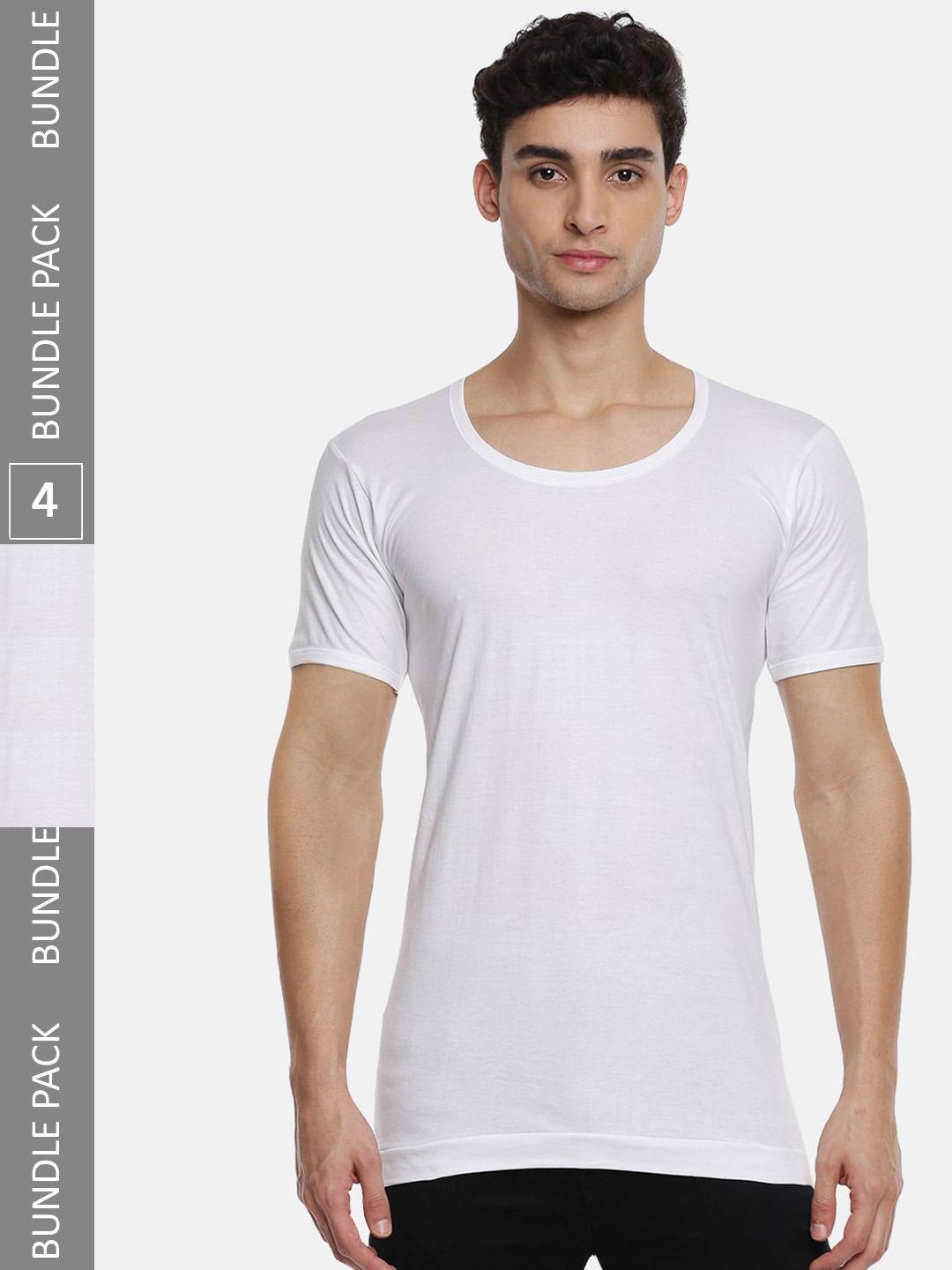 ramraj men plus size 4pcs pure cotton half sleeves innerwear vests
