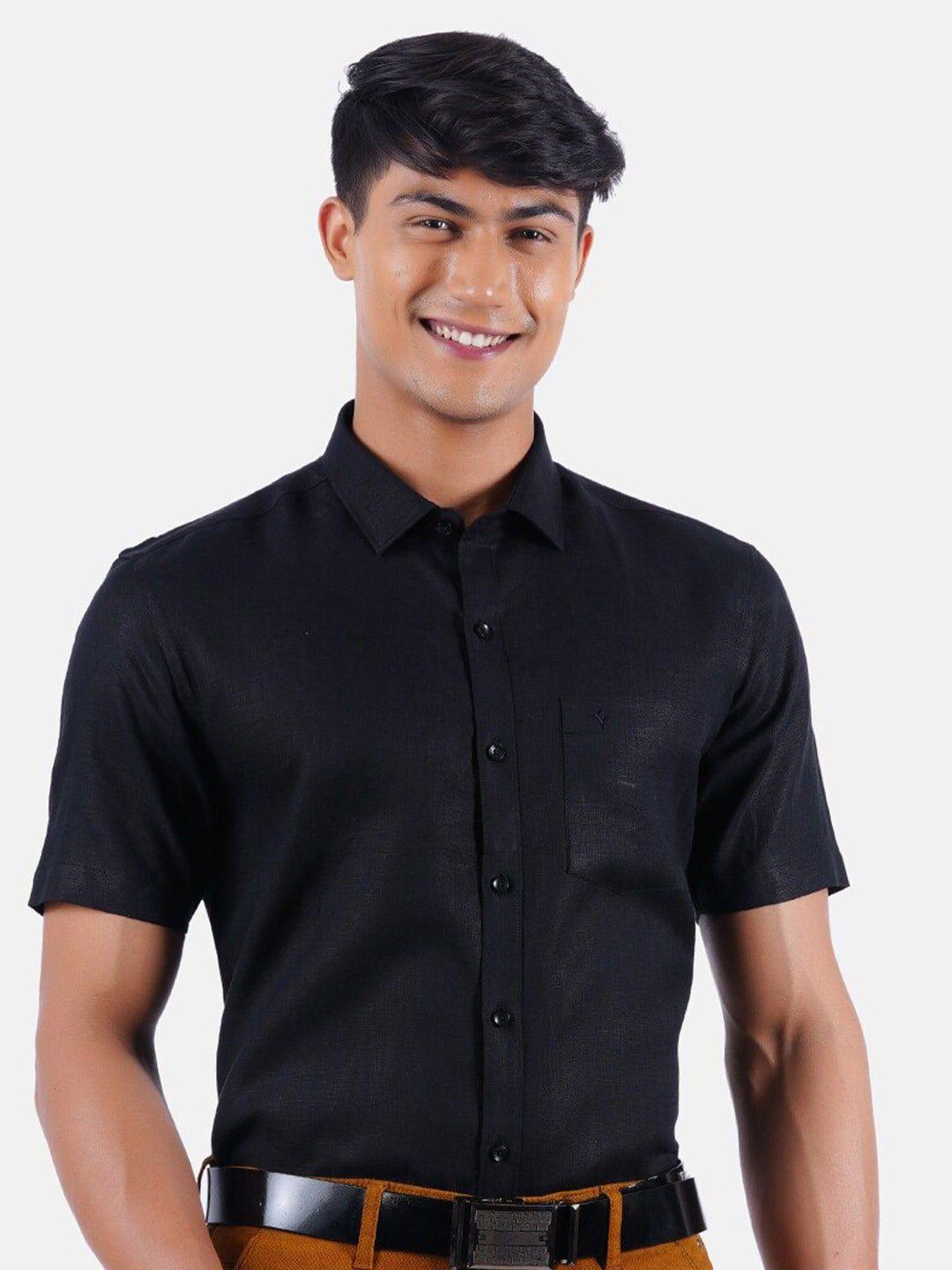 ramraj spread collar linen formal shirt