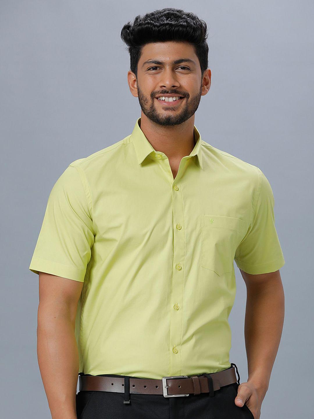 ramraj spread collar opaque cotton formal shirt