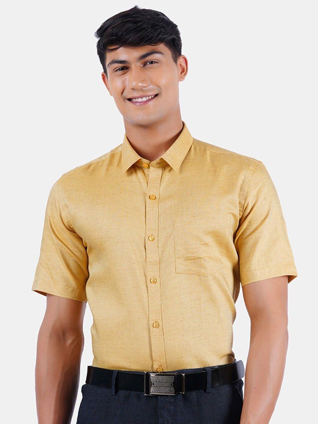 ramraj tailored fit pure cotton formal shirt