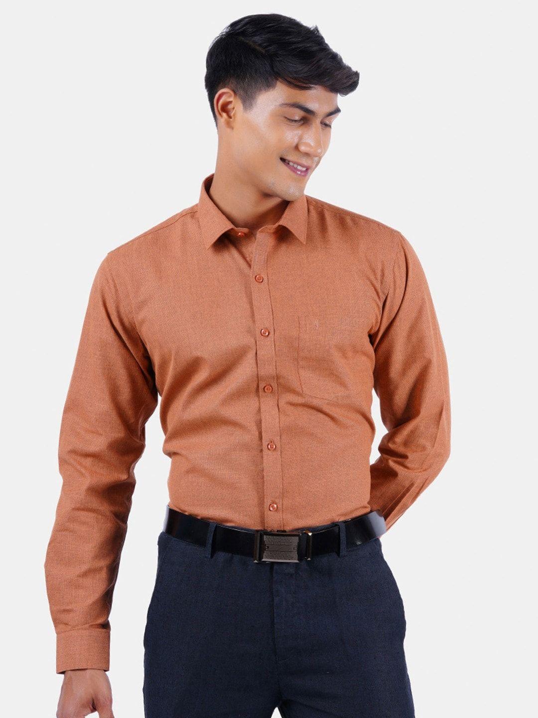 ramraj tailored fit pure cotton formal shirt