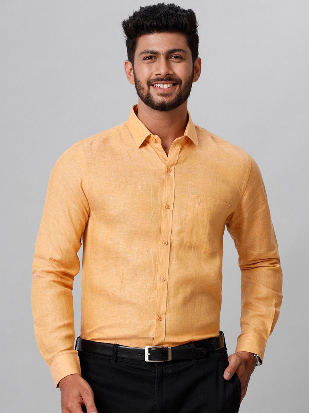 ramraj tailored fit spread collar cotton formal shirt