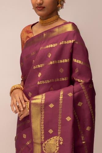 ramya-maroon kanchipuram silk saree