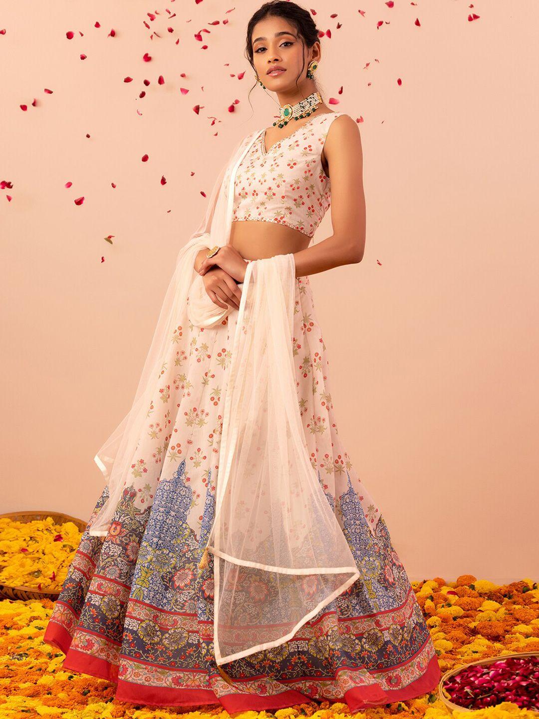 rang by indya printed ready to wear lehenga & blouse with dupatta