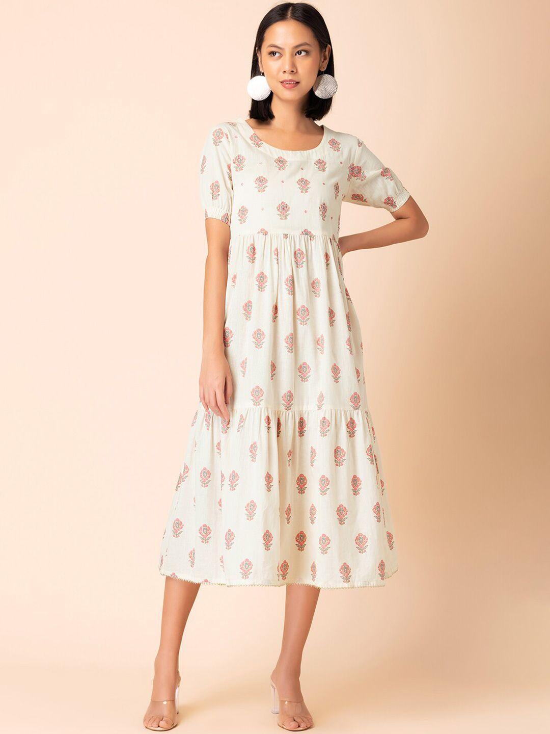 rang by indya boota printed cotton tiered dress