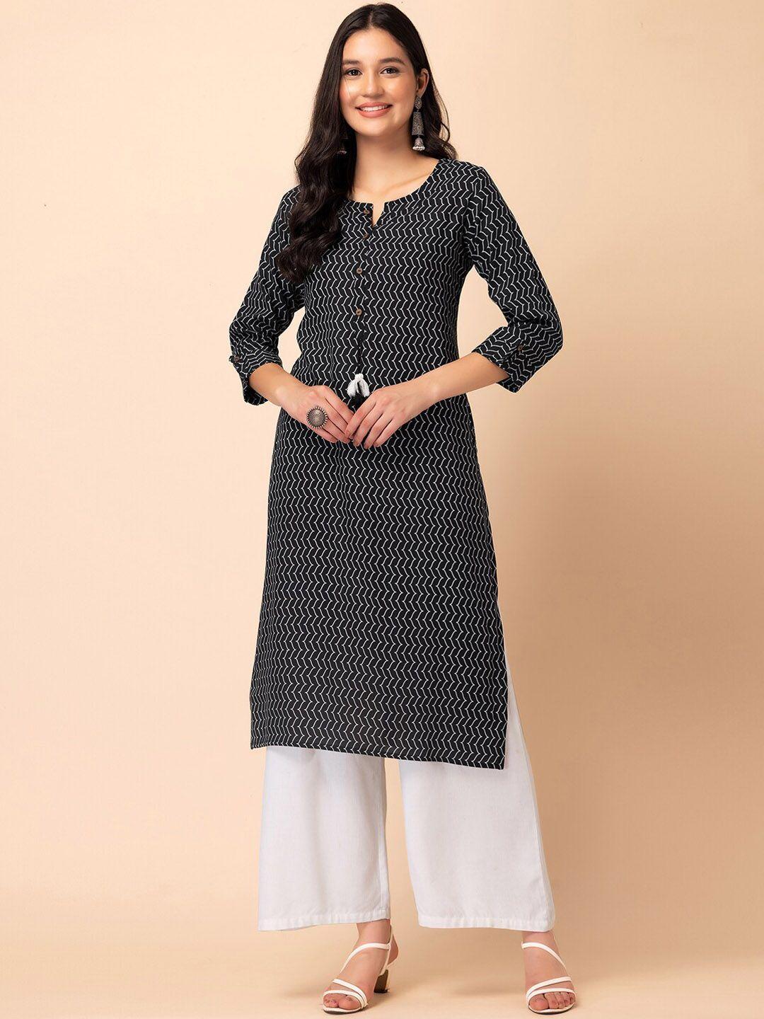 rang by indya chevron printed a-line kurta