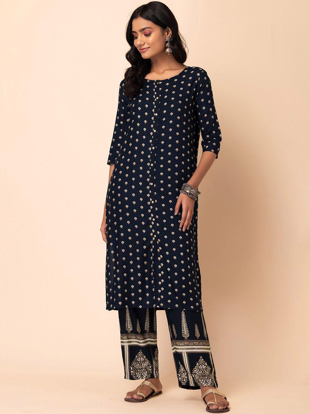 rang by indya floral printed kurta with trouser
