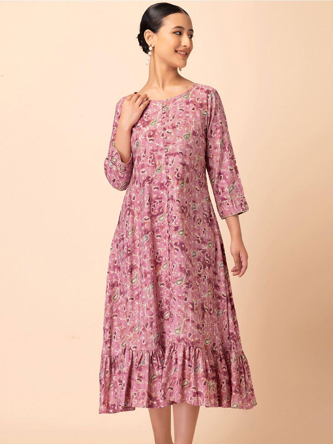 rang by indya jaal-printed a-line dress
