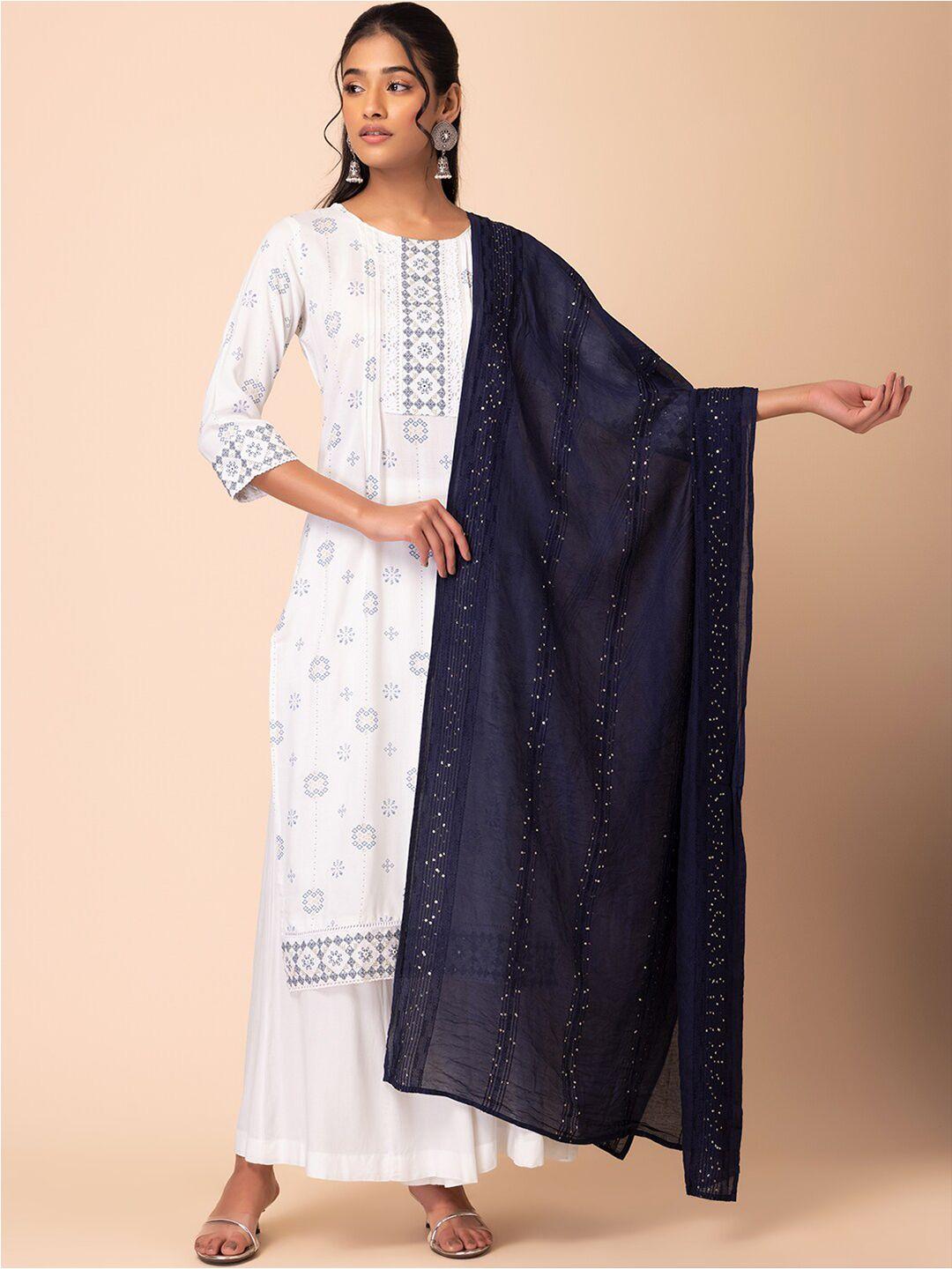 rang by indya striped sequinned embroidered dupatta