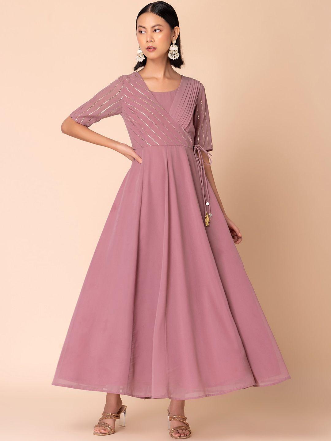 rang by indya v-neck georgette anarkali kurta