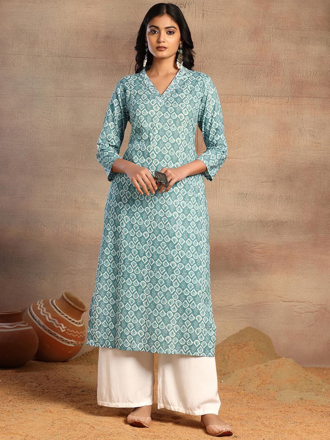 rang by indya women ethnic motifs printed flared sleeves gotta patti kurta