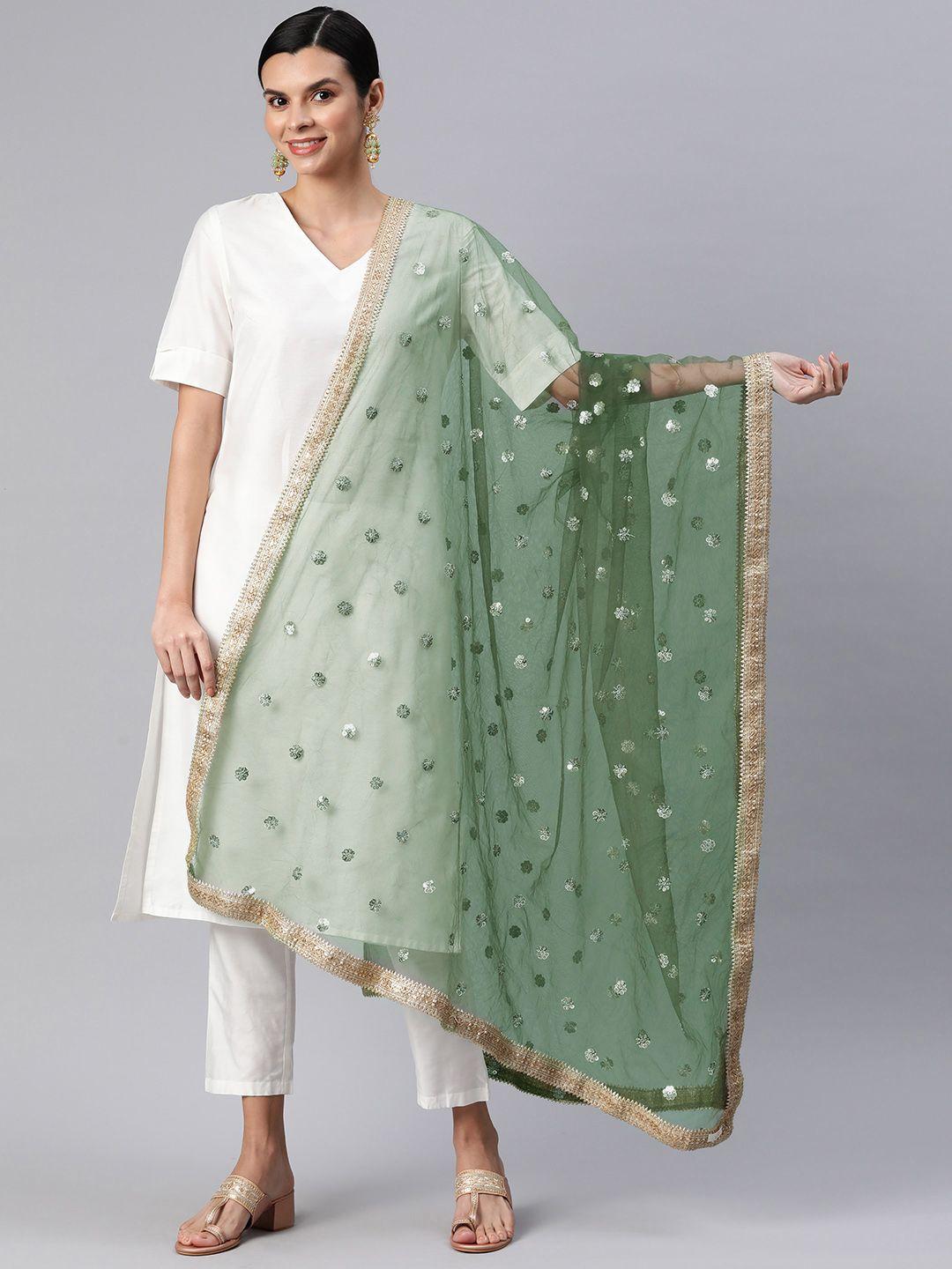 rang gali embroidered dupatta with sequinned