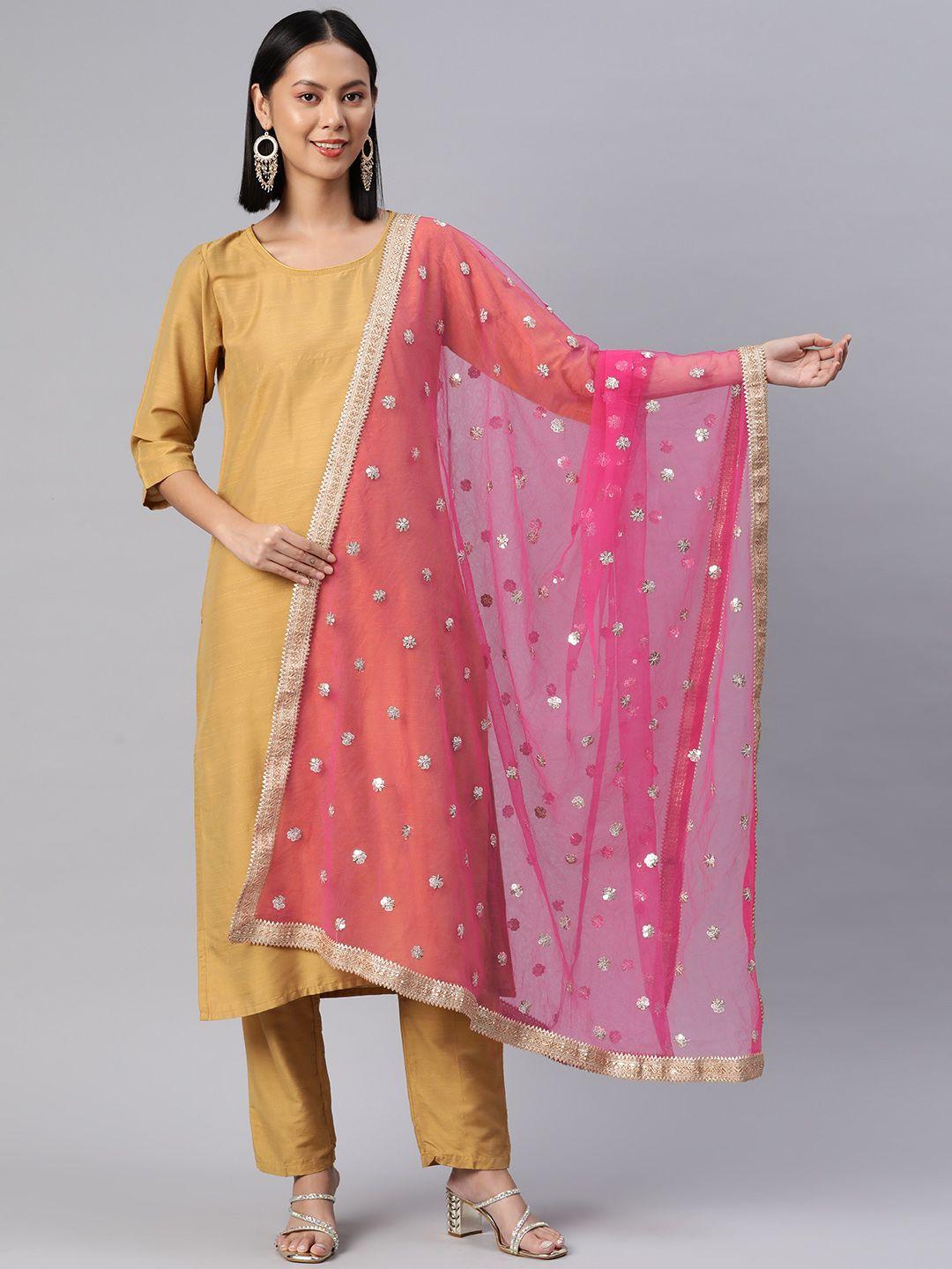 rang gali embroidered dupatta with sequinned