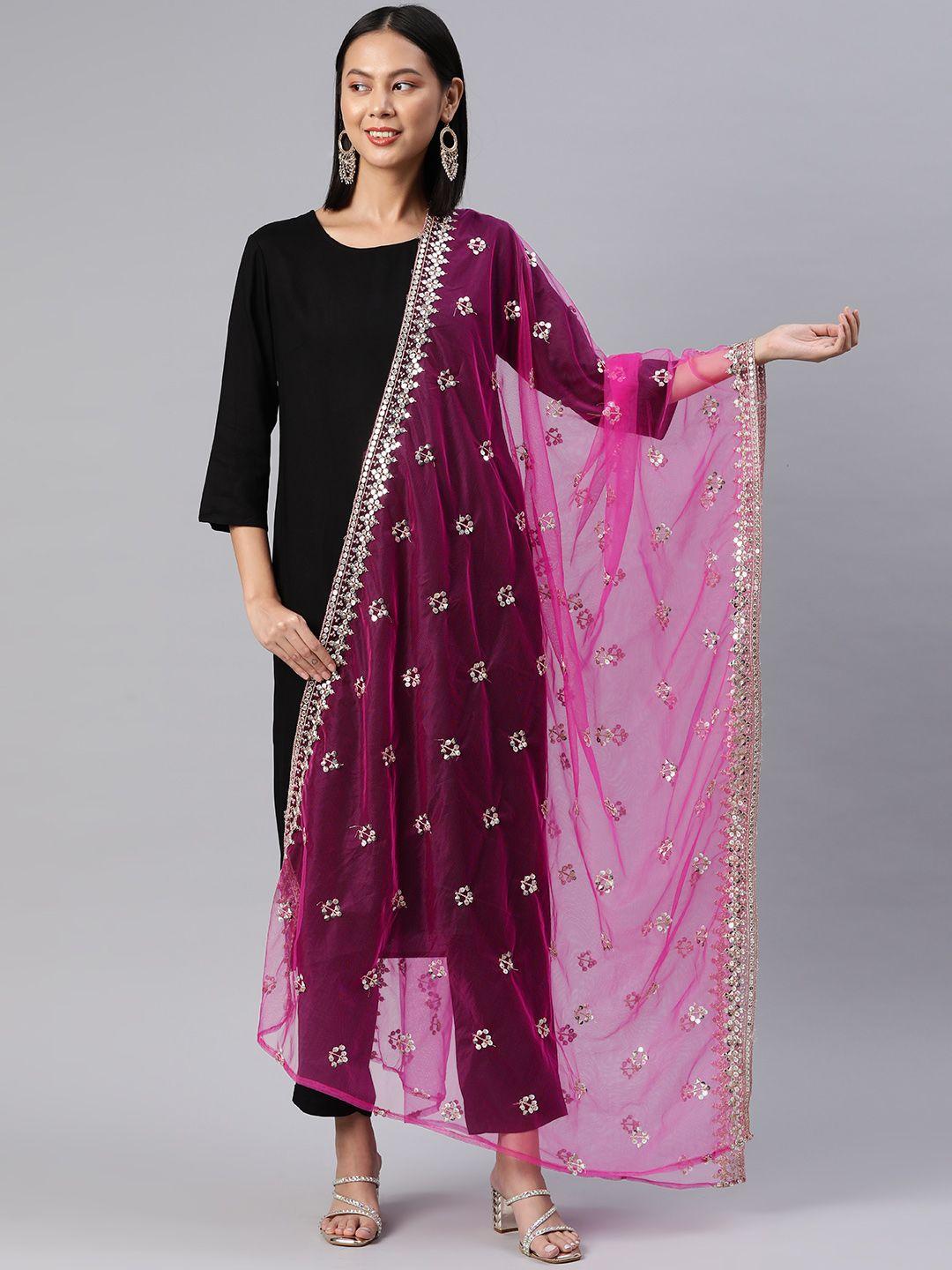 rang gali embroidered dupatta with sequinned
