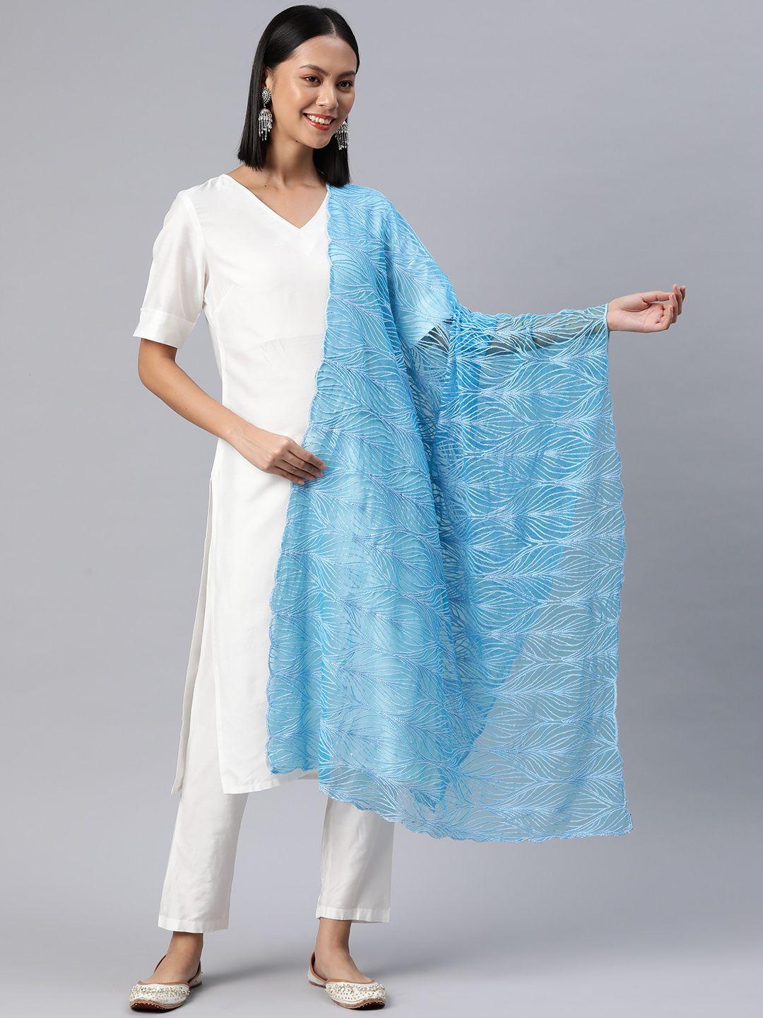 rang gali embroidered dupatta with thread work