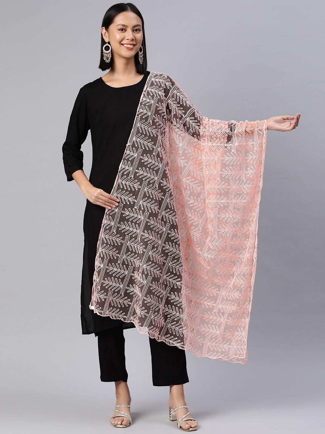 rang gali embroidered dupatta with thread work