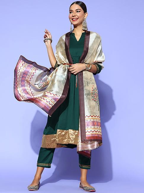 rang gali grey printed dupatta