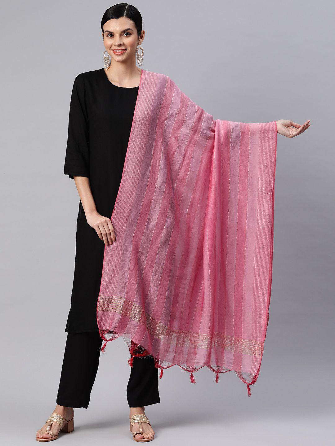 rang gali striped chanderi dupatta with zari