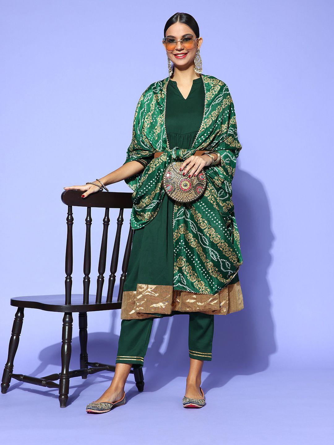 rang gali women green dupatta