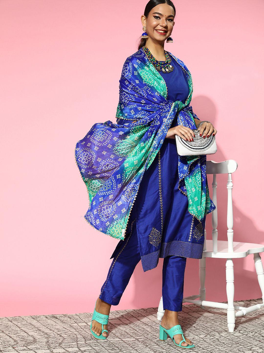 rang gali women stylish blue dupatta