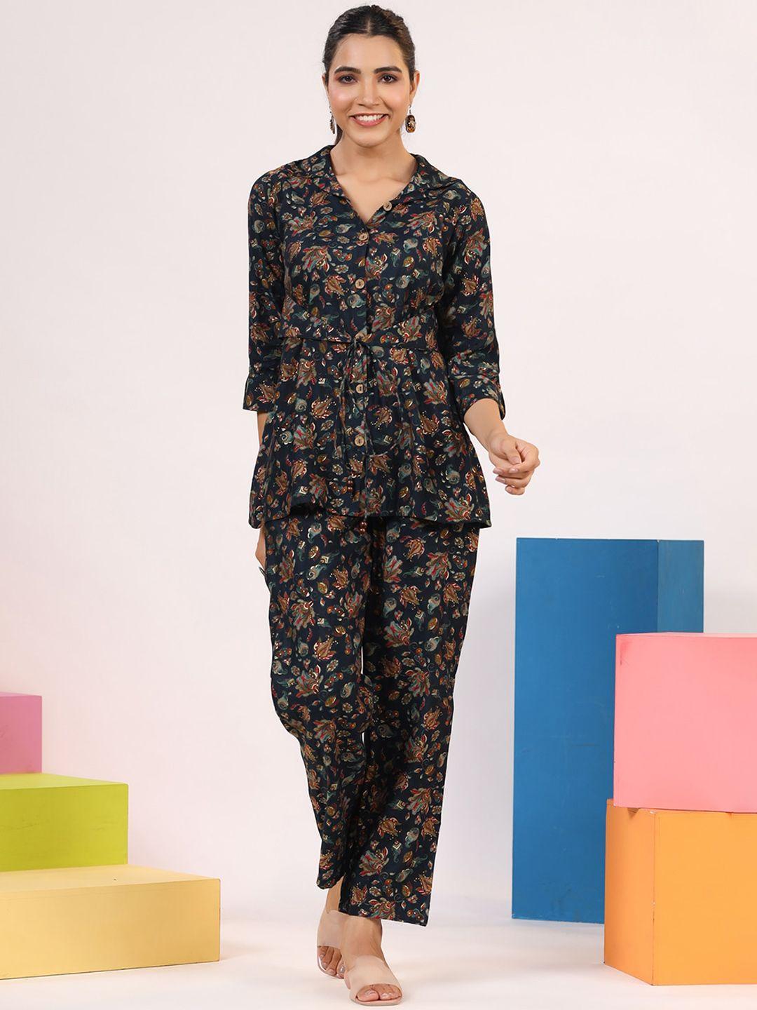 rangeelo ethnic motifs printed shirt & trousers co-ords