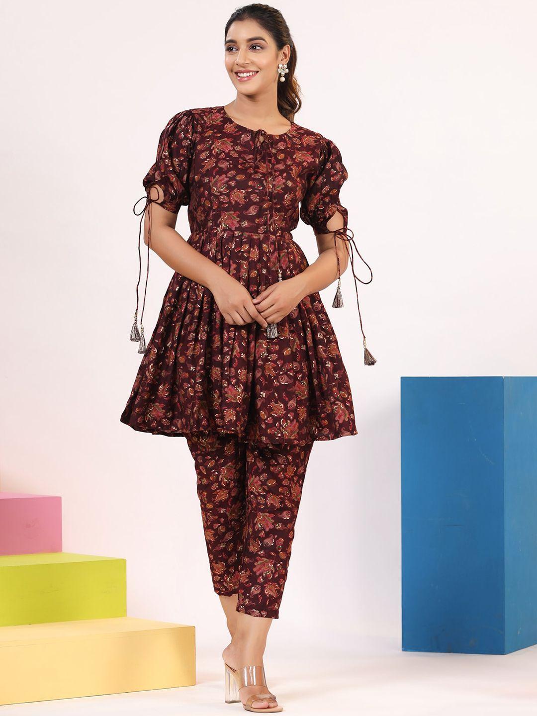 rangeelo floral printed kurta with trousers