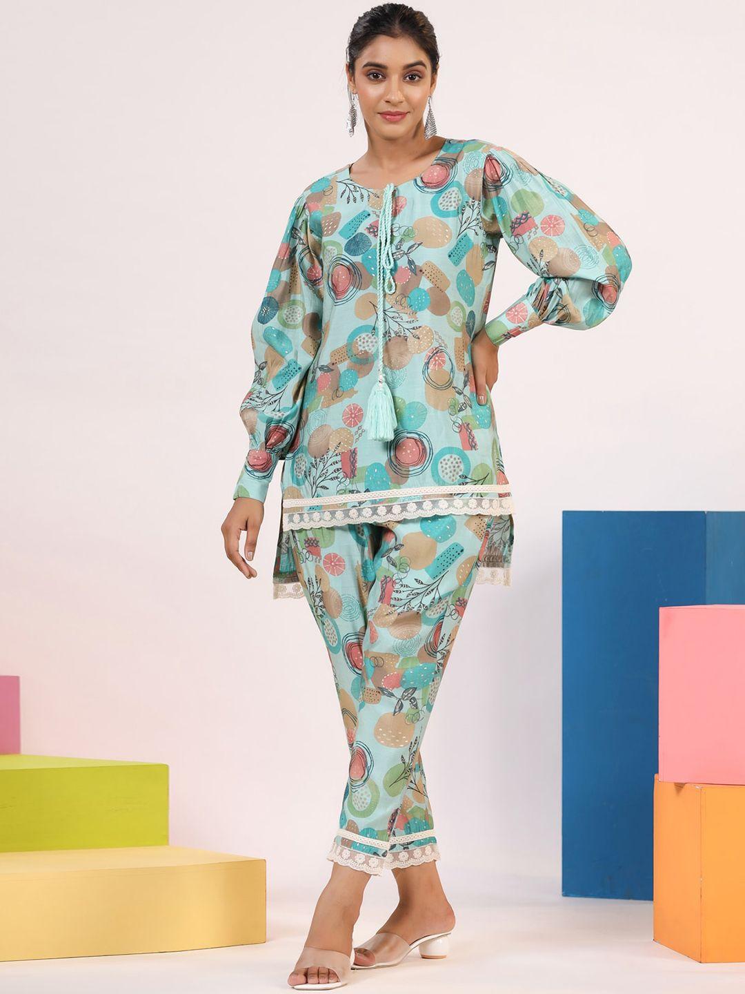 rangeelo printed tunic with trousers