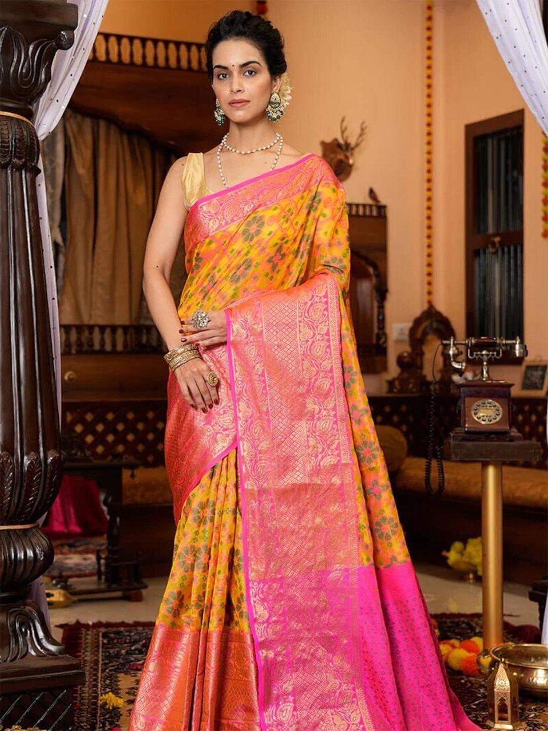 rangita ethnic motifs woven design zari saree