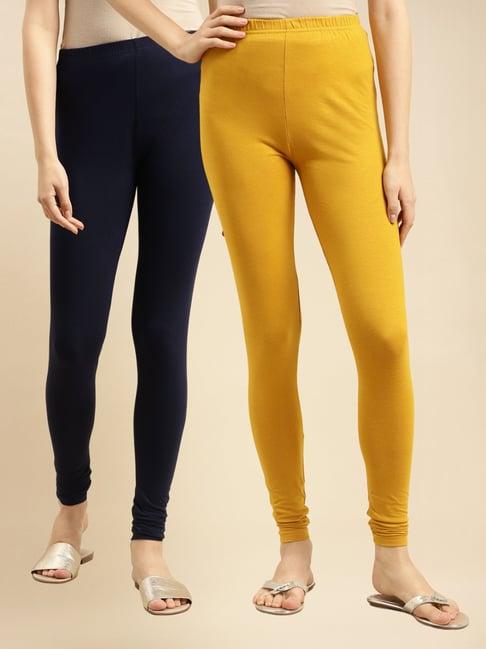 rangita navy & mustard leggings - pack of 2