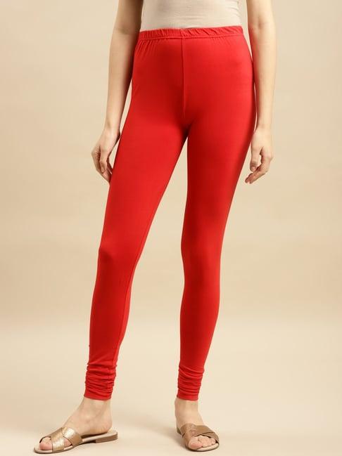 rangita red cotton leggings