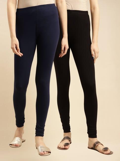 rangita black & navy leggings - pack of 2