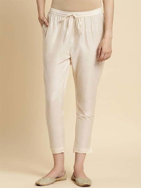 rangita cream relaxed fit pants