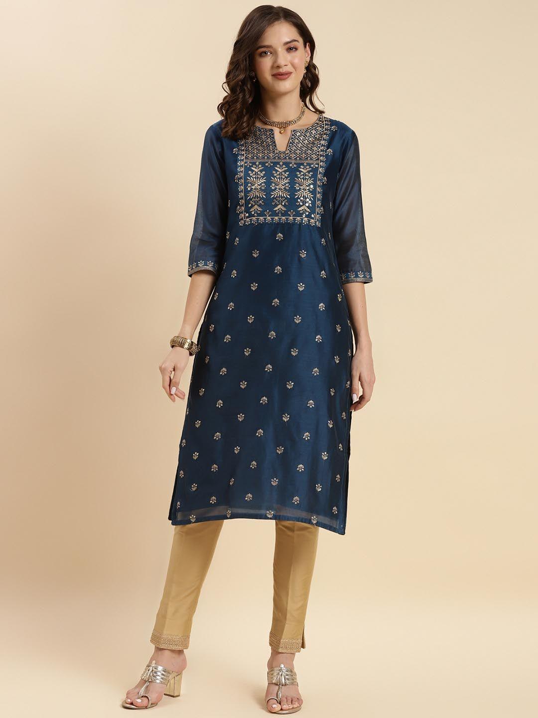 rangita embroidered straight kurta