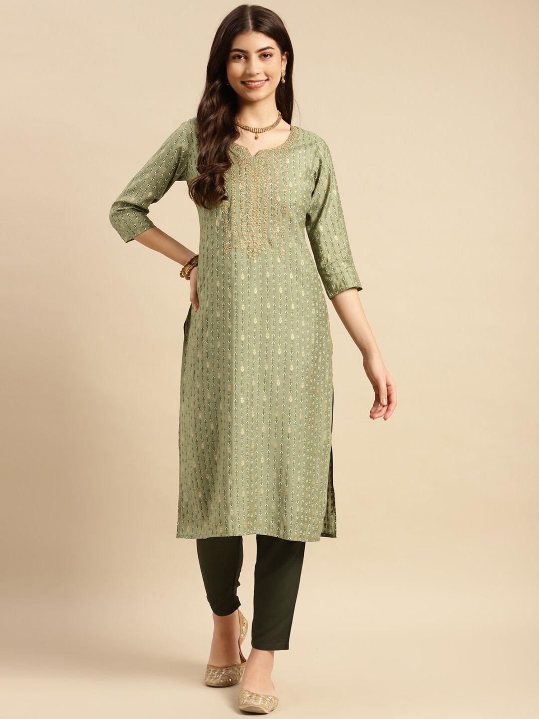 rangita floral embroidered straight kurta with trousers