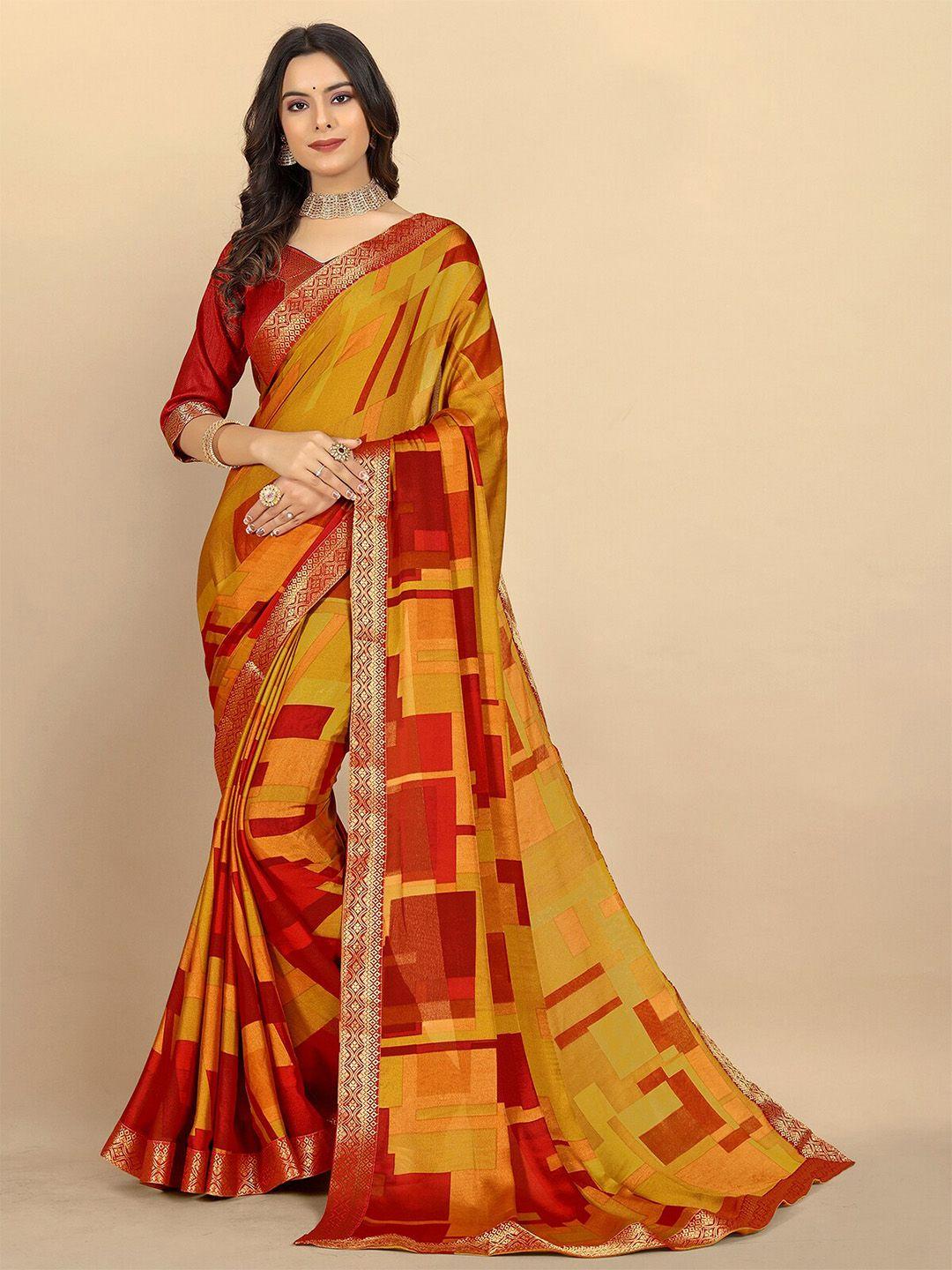 rangita geometric printed saree