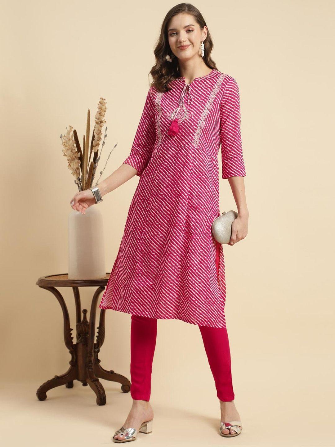 rangita leheriya printed embroidered tie-up neck straight kurta & trousers with dupatta