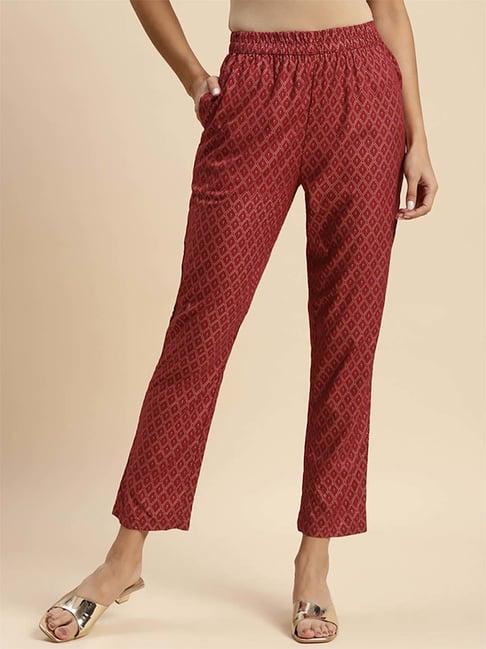 rangita maroon printed pants